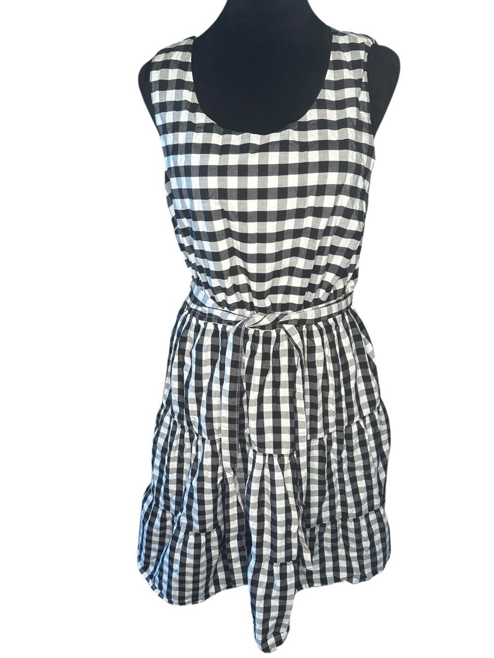 Kim Rogers Checkered Dress – Petite Large – Black & White